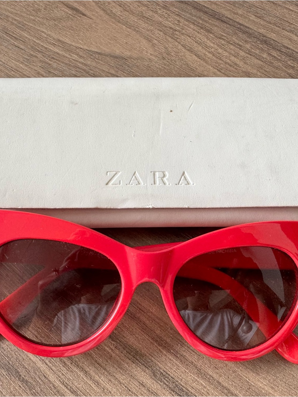 ZARA Bright Red Cat-Eye Sunglasses
